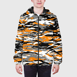 Куртка с капюшоном мужская Тигровый камуфляж, цвет: 3D-черный — фото 2