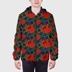 Куртка с капюшоном мужская Карпы, цвет: 3D-черный — фото 2