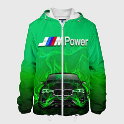 Куртка с капюшоном мужская BMW GREEN STYLE, цвет: 3D-белый