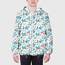 Куртка с капюшоном мужская Морозная Зимняя Свежесть, цвет: 3D-белый — фото 2
