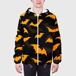 Куртка с капюшоном мужская ЛЕТУЧИЕ МЫШИ НОЧЬ ХЕЛЛОУИН HALLOWEEN NIGHT BATS, цвет: 3D-белый — фото 2