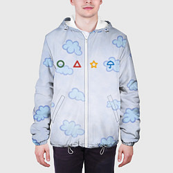 Куртка с капюшоном мужская Ojingeo geim - Облака, цвет: 3D-белый — фото 2