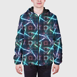 Куртка с капюшоном мужская Неоновый панк, цвет: 3D-черный — фото 2