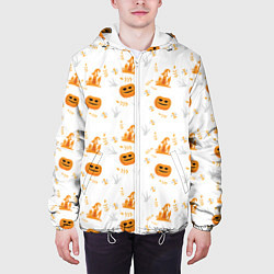 Куртка с капюшоном мужская Patern Halloween 23, цвет: 3D-белый — фото 2