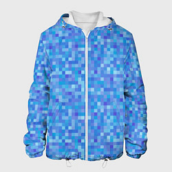 Мужская куртка Голубая пиксель абстракция