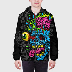 Куртка с капюшоном мужская Взрыв мозгов, цвет: 3D-черный — фото 2