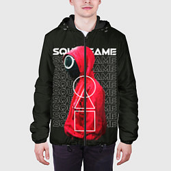 Куртка с капюшоном мужская Сыграй в Кальмара, цвет: 3D-черный — фото 2