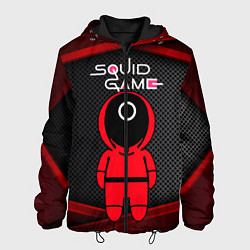 Куртка с капюшоном мужская Игра в кальмара - 3D плиты, цвет: 3D-черный