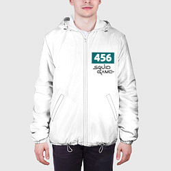 Куртка с капюшоном мужская Игра в кальмара, номер 456, цвет: 3D-белый — фото 2