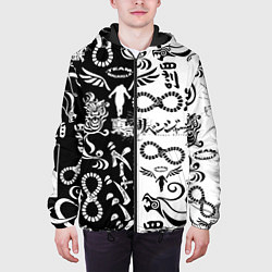 Куртка с капюшоном мужская ТОКИЙСКИЕ МСТИТЕЛИ ЛОГОБОМБИНГ ЧБ, цвет: 3D-черный — фото 2