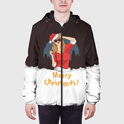 Куртка с капюшоном мужская Снегурка Merry Christmas, цвет: 3D-черный — фото 2