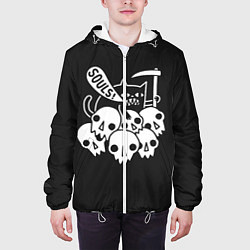 Куртка с капюшоном мужская Кот - Жнец, цвет: 3D-белый — фото 2