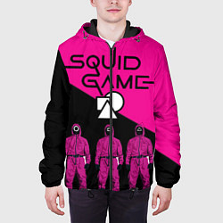 Куртка с капюшоном мужская Игра в Кальмара-Стражи, цвет: 3D-черный — фото 2