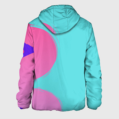 Мужская куртка Розово-голубой градиент / 3D-Черный – фото 2