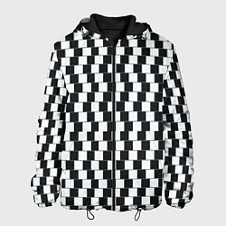Куртка с капюшоном мужская Шахматная Иллюзия Искажения, цвет: 3D-черный