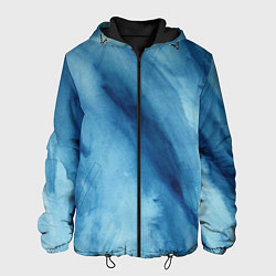 Куртка с капюшоном мужская Голубой мрамор, цвет: 3D-черный