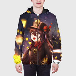 Куртка с капюшоном мужская Ху Тао Genshin Impact, цвет: 3D-черный — фото 2