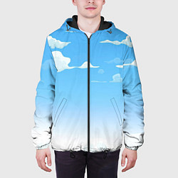 Куртка с капюшоном мужская Летнее небо, цвет: 3D-черный — фото 2