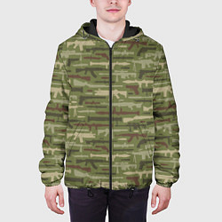Куртка с капюшоном мужская Оружие камуфляж, цвет: 3D-черный — фото 2