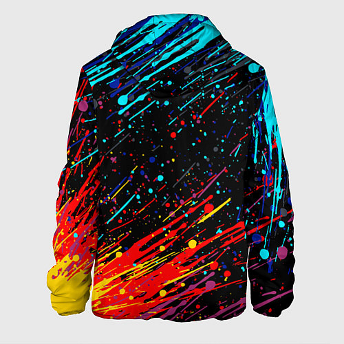 Мужская куртка Cyberpunk 2077 Цветные брызги / 3D-Черный – фото 2
