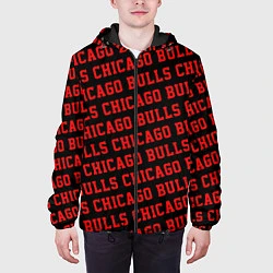 Куртка с капюшоном мужская Чикаго Буллз, Chicago Bulls, цвет: 3D-черный — фото 2