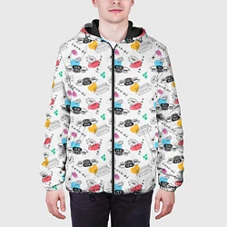 Куртка с капюшоном мужская Friends pattern, цвет: 3D-черный — фото 2