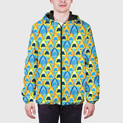 Куртка с капюшоном мужская Зубастые Акулы, цвет: 3D-черный — фото 2
