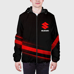 Куртка с капюшоном мужская Suzuki, Сузуки, цвет: 3D-черный — фото 2