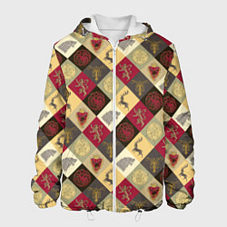 Куртка с капюшоном мужская Multicolor Sigil Pattern, цвет: 3D-белый