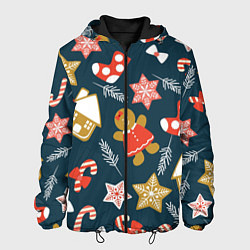 Куртка с капюшоном мужская Merry Christmas!!!, цвет: 3D-черный