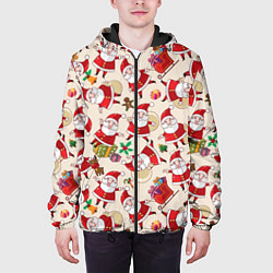 Куртка с капюшоном мужская Дед Мороз!, цвет: 3D-черный — фото 2