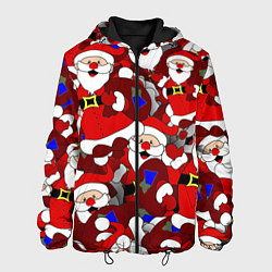 Куртка с капюшоном мужская Толпа Дедов Морозов, цвет: 3D-черный