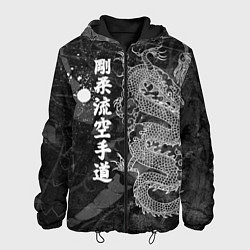 Куртка с капюшоном мужская Токийский Дракон Иероглифы Dragon Japan, цвет: 3D-черный