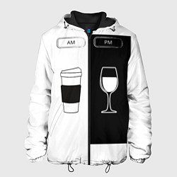 Куртка с капюшоном мужская Утром кофе, остальное потом, цвет: 3D-черный