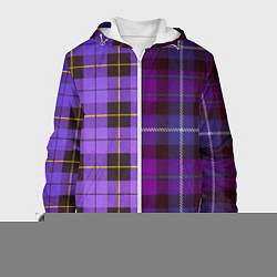 Куртка с капюшоном мужская Purple Checkered, цвет: 3D-белый