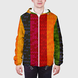 Куртка с капюшоном мужская Вязаная радуга, цвет: 3D-белый — фото 2