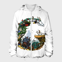 Куртка с капюшоном мужская Миры Хаяо Миядзаки унесенные призраками и другие, цвет: 3D-белый