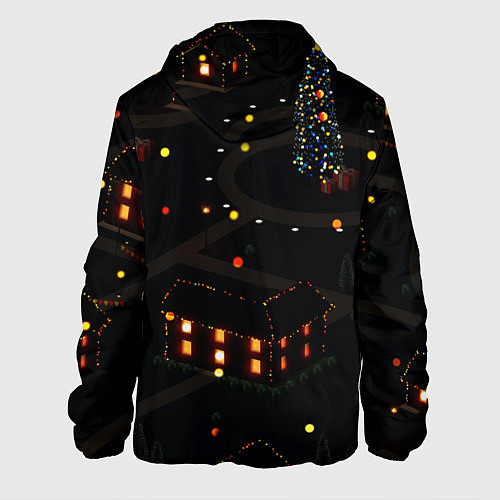Мужская куртка Ночной новогодний город 2022 год тигра / 3D-Черный – фото 2