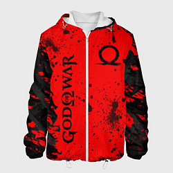 Куртка с капюшоном мужская God of War Брызги крови, цвет: 3D-белый