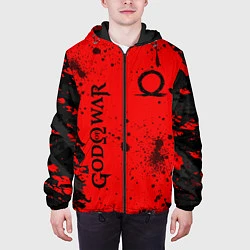 Куртка с капюшоном мужская God of War Брызги крови, цвет: 3D-черный — фото 2