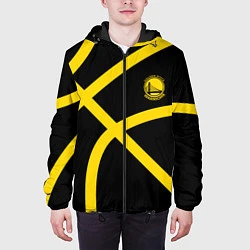 Куртка с капюшоном мужская Голден Стэйт Уорриорз, Golden State Warriors, цвет: 3D-черный — фото 2