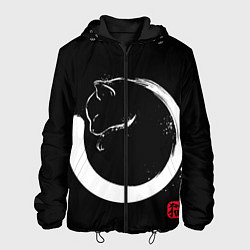 Куртка с капюшоном мужская Кошечка спит на тебе Инь Янь, цвет: 3D-черный