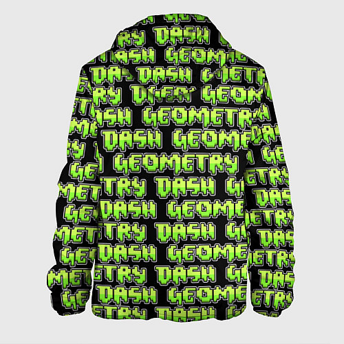 Мужская куртка Geometry Dash: Green Pattern Logo / 3D-Черный – фото 2