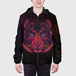 Куртка с капюшоном мужская Тигр Tiger голова, цвет: 3D-черный — фото 2