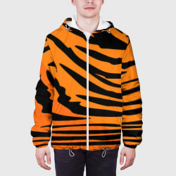 Куртка с капюшоном мужская Шкура шерсть тигра, цвет: 3D-белый — фото 2