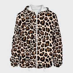 Куртка с капюшоном мужская Леопардовые Пятна, цвет: 3D-белый