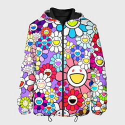 Куртка с капюшоном мужская Цветы Takashi Murakami, цвет: 3D-черный
