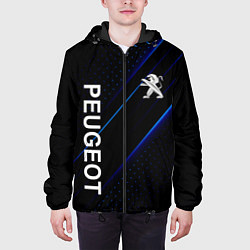 Куртка с капюшоном мужская ПЕЖО, Peugeot, цвет: 3D-черный — фото 2