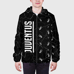 Куртка с капюшоном мужская ЮВЕНТУС - Мрамор, цвет: 3D-черный — фото 2