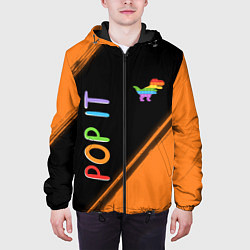 Куртка с капюшоном мужская ПОП ИТ - ДИНОЗАВР - Краска, цвет: 3D-черный — фото 2